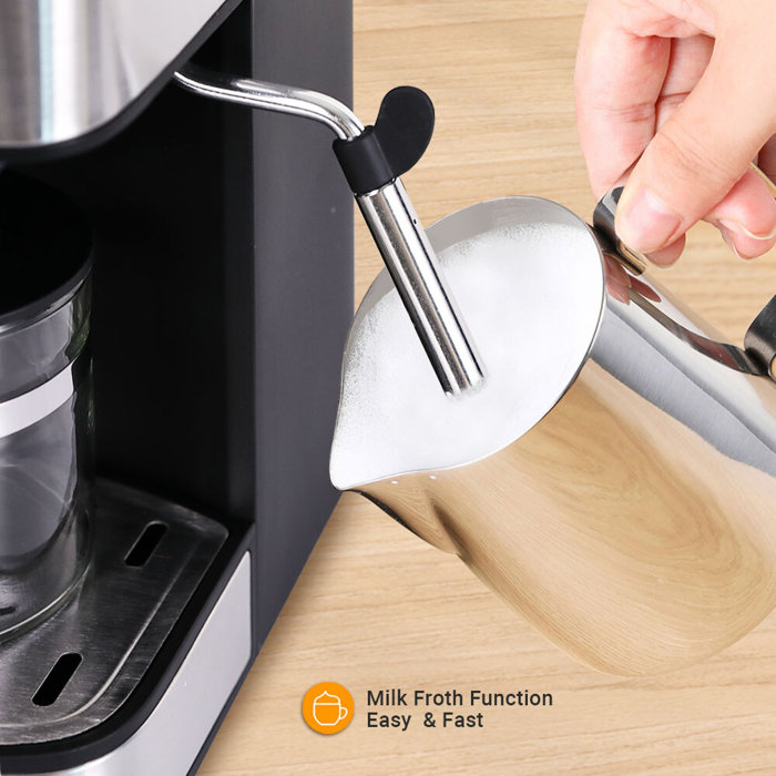 Sboly Coffee Maker Steam Espresso Machine with Milk Frother , New 14